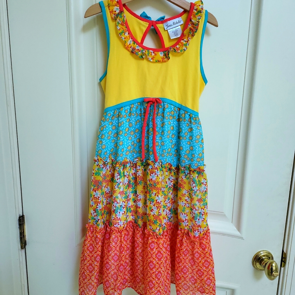 Girls floral dress, size 10, multicolor, brand - Jona Michelle